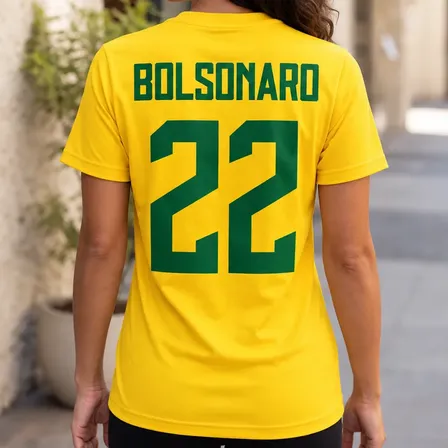 Blusa Feminina Bolsonaro 22 Patriotas Eleição Brasilpremium Amarelo Bolsonaro Gg Estampa Localizada
