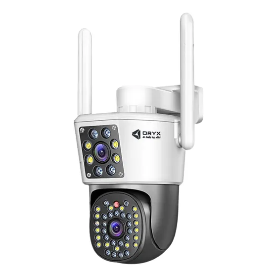 Cámara De Seguridad Con Intercomunicador Doble Antena Ip66 Color Blanco