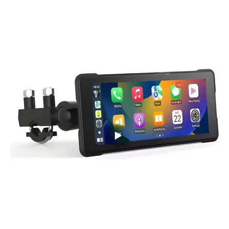 Central Multimídia 7 Moto Carplay Android Auto - Ip67 Preto América Do Sul