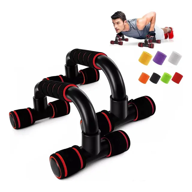 Manijas Para Flexiones 1 Par + 1 Par De Muñequeras