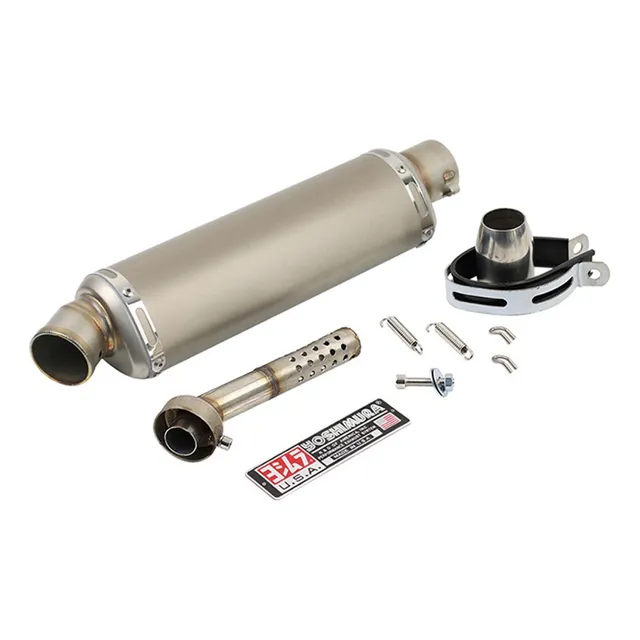 Escape Yoshimura Gris Plata Largo Universal 440mm Para Moto