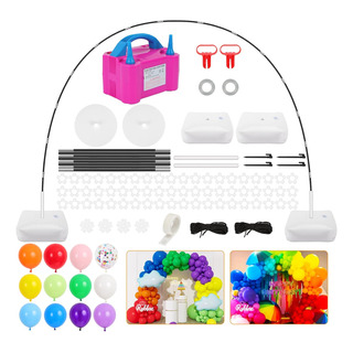 Kit De Arco De Globos Ajustable 9'x10' Con Bases Pvc Y 120 G Kit De Arco De Globos Ajustable 9'x10' Con Bases Pvc Y 120 G