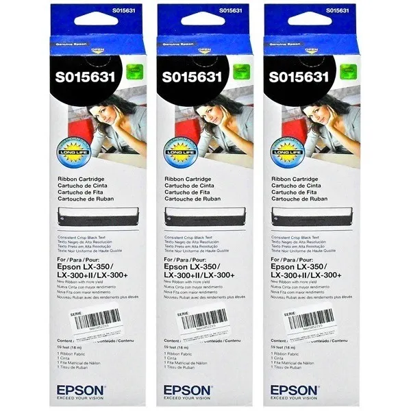 3 Cintas Original Epson S015631 Negro Para Lx-350 Lx-300 + Ii Antes 8750 Factura