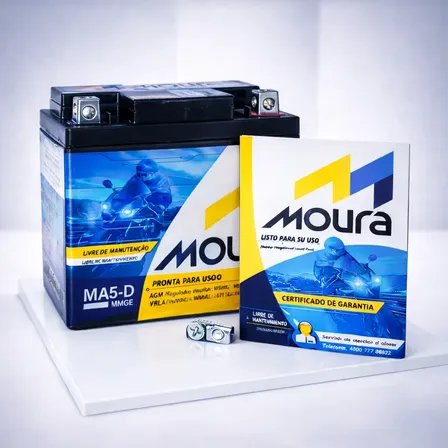 Bateria Moto Moura Cg Titan Fan Biz Bros Xre 125 150 160 5ah Direito