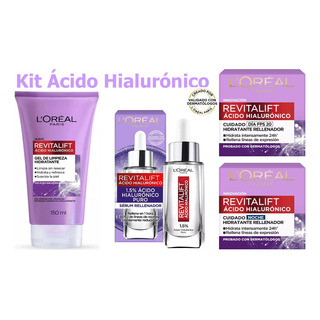 Kit Ácido Hialurónico L'oréal Gel + Sérum +crema Día Y Noche Kit Ácido Hialurónico L'oréal Gel + Sérum +crema Día Y Noche