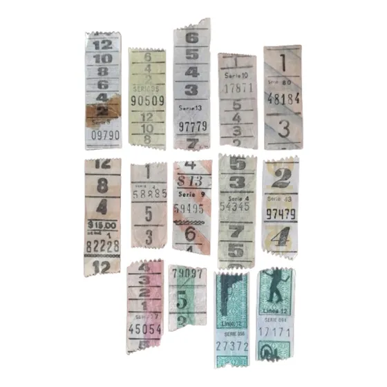 L3 - Lote De 14 Antiguos Boletos De Colectivos Capicúas