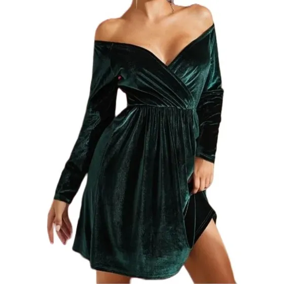 Vestido Dama  Importado Shein Strapless Terciopelo