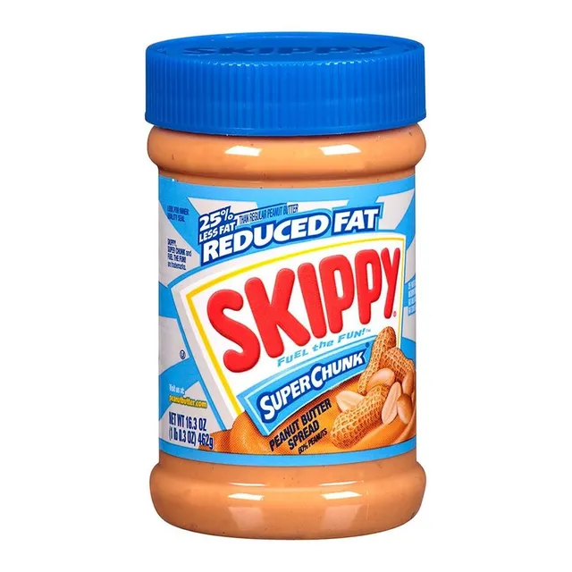 Crema de Cacahuate Skippy con Trozos Cacahuate Reducida en Grasa 462g