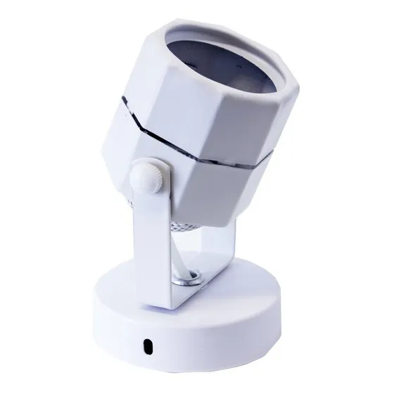 Spot 1 Luz Octagonal Blanco Para Gu-10 Con Base Redonda