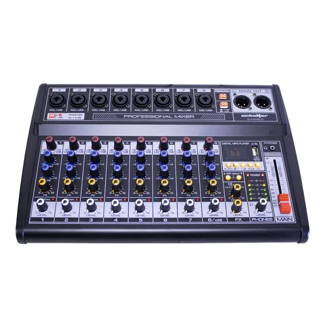 Mezcladora Profesional 8 Canales Dsp Bluetooth Pasiva Msi