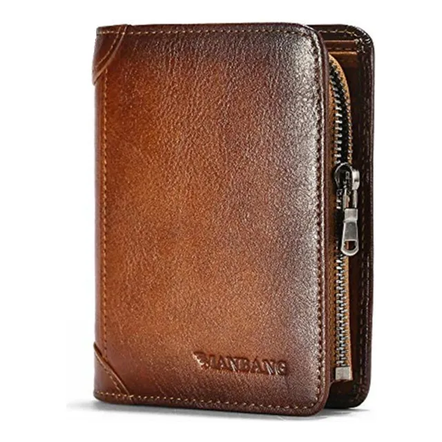Billetera Cartera Cuero Para Hombre/ Negocio Acabado Premium