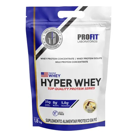 Hyper Whey Protein 1,8kg Isolado E Concentrado - Profit Labs Sabor Baunilha