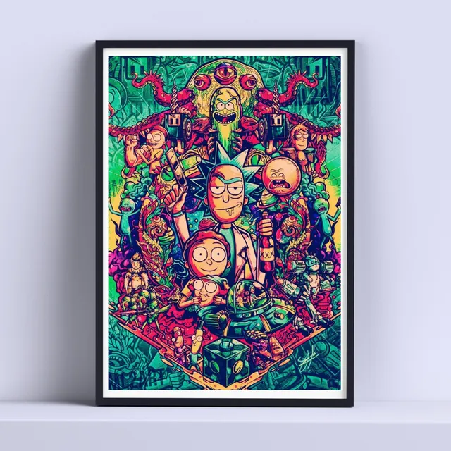 Cuadros Rick Y Morty Personajes Deco 30x40cm Listo P Colgar