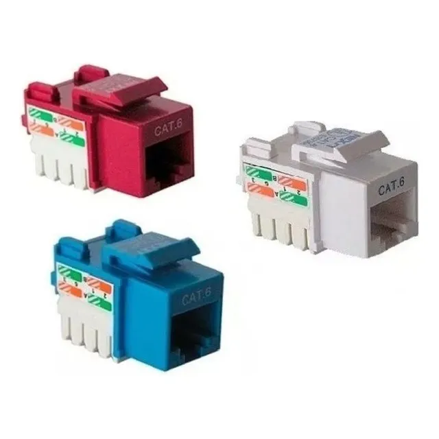 Conector Jack Keystone Nexxt Cat 6 Rj 45 Hembra Gris Y Azul