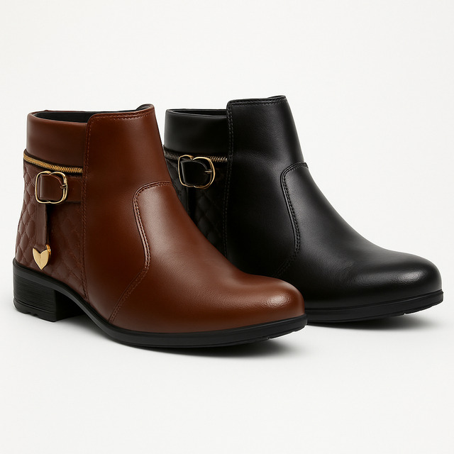 Kit 2 Botas Feminina Casual Lisa Macia Confortável 33ao40 Kit 2 Botas Feminina Casual Lisa Macia Confortável 33ao40