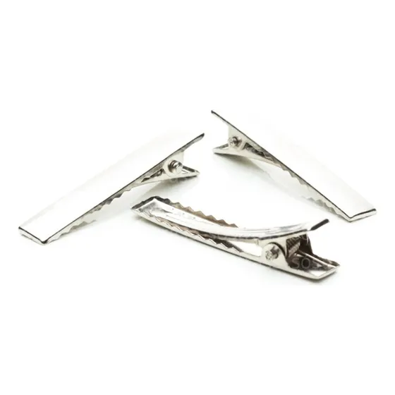 Kit 50 Presilha Bico De Pato 6,5 Cm Com Dentinhos Jacaré