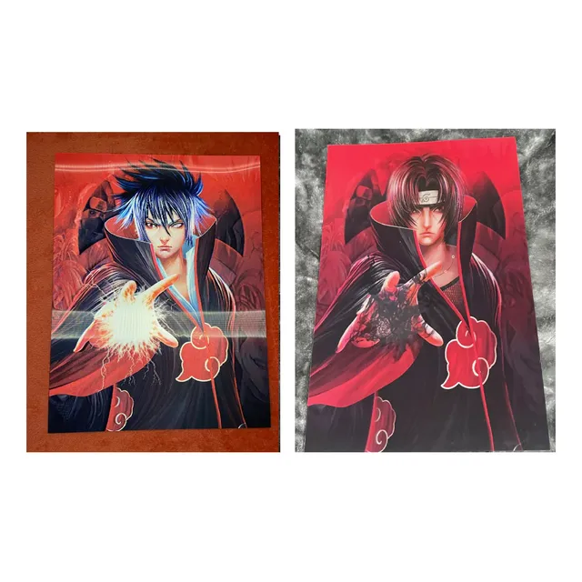 Poster 3d Lenticular Sasuke Itachi | Naturo Shippuden Anime
