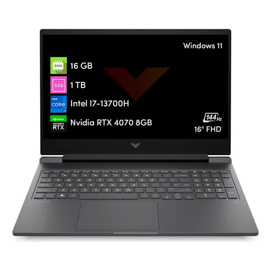 Notebook Gamer Hp Victus I7 13va 16gb 1tbssd Rtx4070 16' Fhd