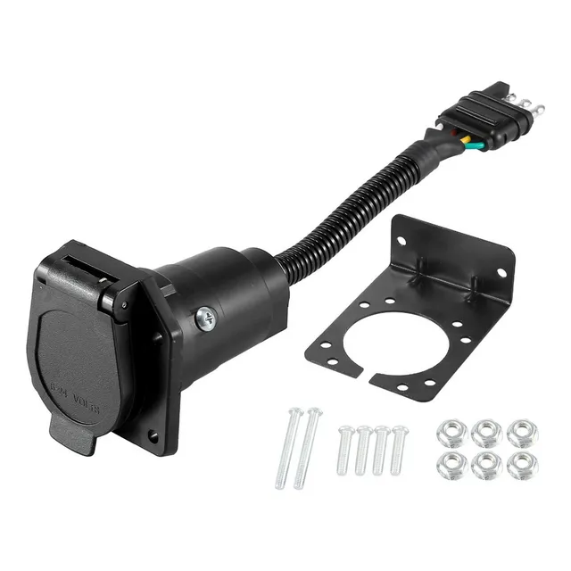 K Conector Arnés Remolque Kit 7 Vías A 4 Vías 27cm Longitud