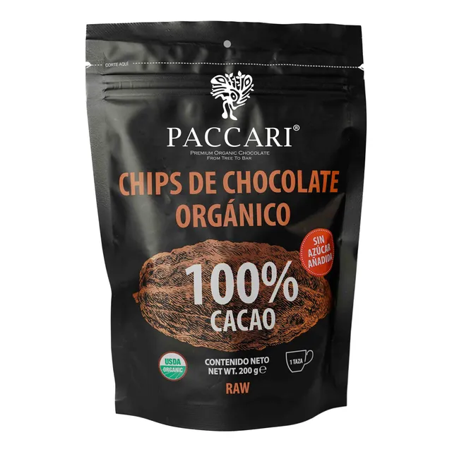 Chip De Chocolate Orgánico 100% Cacao 200g Pacari Sin Gluten