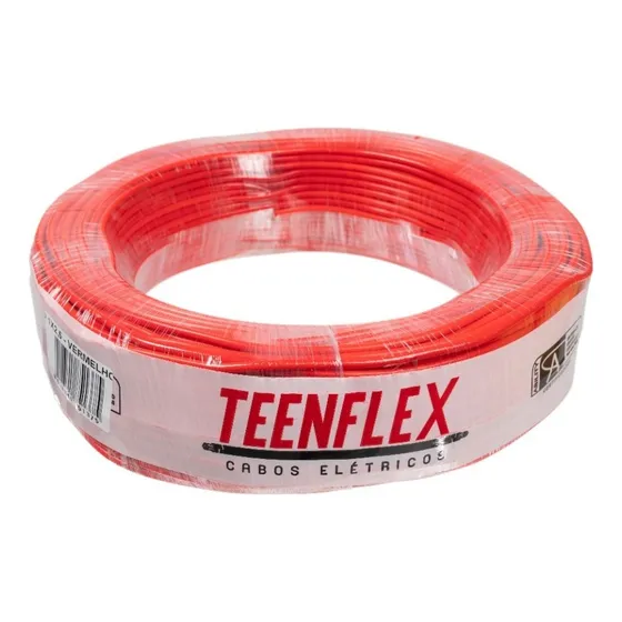 Fio Elétrico TEENFLEX Cabo Flexível 4mm Rolo 100 Metros Cor da cobertura Vermelho Unipolar
