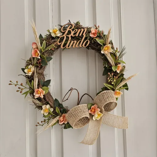Artificial Christmas Wreath Holiday Decoration Farmhouse