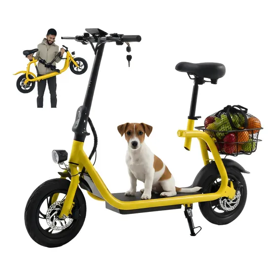 YIMA Scooter Eléctrico Plegable 450w 30km/h 36v 8ah Con Asiento,Scooter Eléctrico Plegable Inteligente con rueda inflable,Scooter Eléctrico Con Iluminación Led Con Pantalla Lcd Con Cesta Amarillo YIMA Scooter Eléctrico Plegable 450w 30km/h 36v 8ah Con Asiento,Scooter Eléctrico Plegable Inteligente con rueda inflable,Scooter Eléctrico Con Iluminación Led Con Pantalla Lcd Con Cesta Amarillo