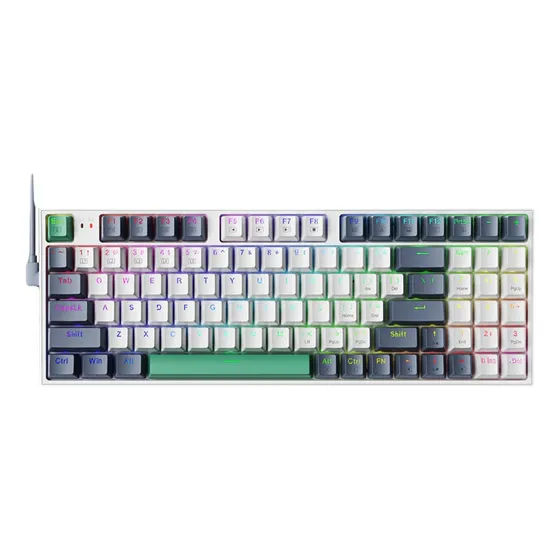 Teclado gamer Machenike K500-B94 QWERTY us english cor branco com luz RGB Machenike Red