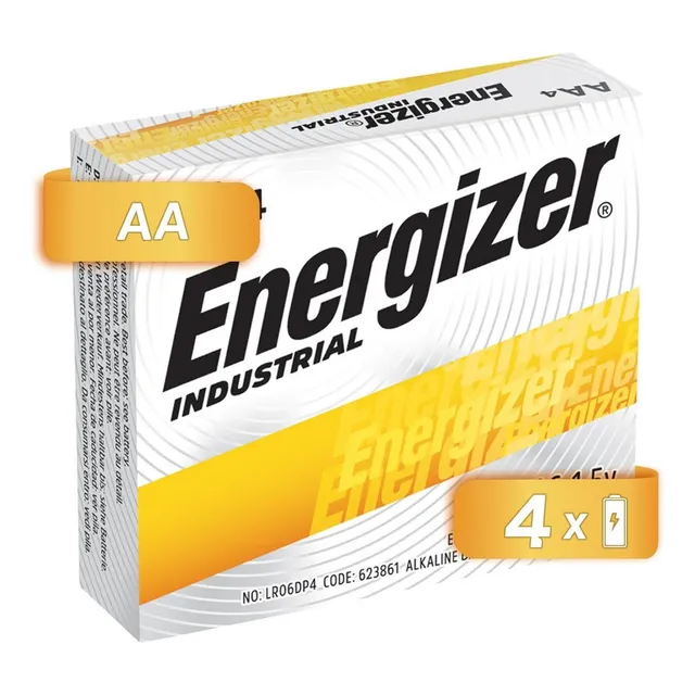 Pila Energizer Industrial Alcalina Aa Con 4 En91