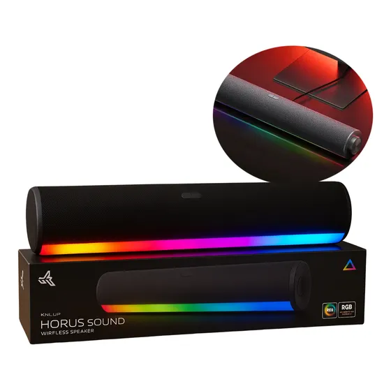 Caixa Som Soundbar Gamer Bluetooth Computador Pc Led Rgb 20w