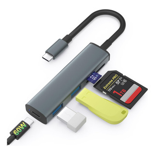 Lector De Tarjetas Sd Usb C 5 En 1 Tiansong Con Cargador Pd Lector De Tarjetas Sd Usb C 5 En 1 Tiansong Con Cargador Pd