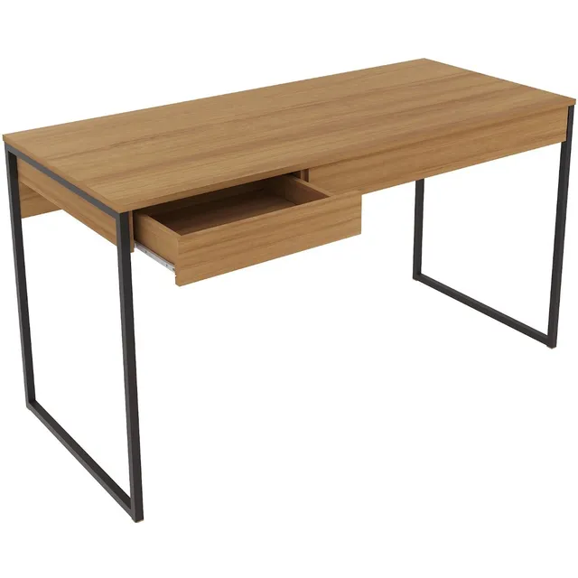 Mesa Escritorio Mueble De Oficina Hogar 136x074x060 - 4156 Color Negro / Almendra