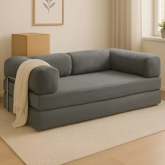 Sillon Cama 2 Cuerpos Cloudnest Sofa Dormitorio Living Lcm Color Gris Diseño De La Tela Pana | Cuotas sin interés