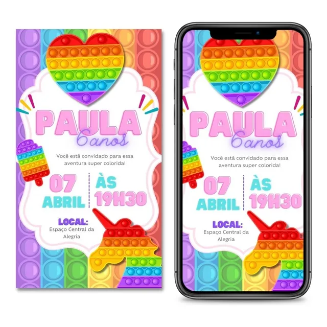 Convite Virtual Para Whatsapp Temas Varios Personalizado