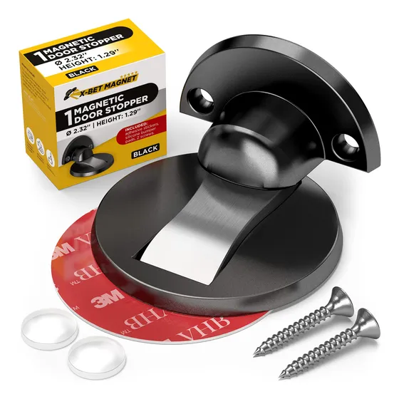 Tope Magnetico Para Puerta Color Negro Tapon Resistente