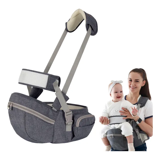Cangurera Bebe Con Asiento Cadera Cintura Ajustable Mochila