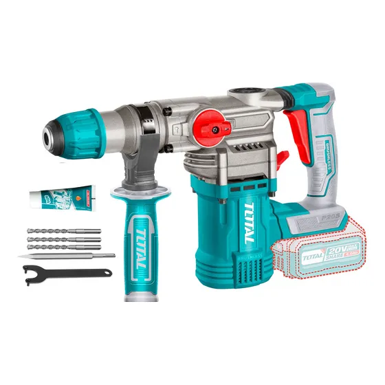 Rotomartillo Inalámbrico Total 20v Industrial Motor Brushless, Sin Carbones 4.5 J Encastre SDS Plus No Incluye Batería Ni Cargador TRHLI20288