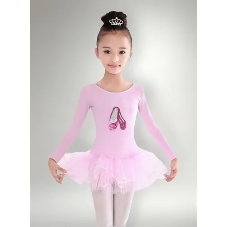 Malla Body Tutú Manga Larga, Traje De Bailarina