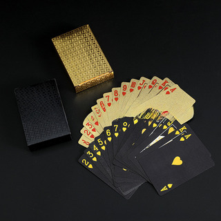Juego De Cartas De Plástico Negro Duradero Con Forma De Cala Juego De Cartas De Plástico Negro Duradero Con Forma De Cala