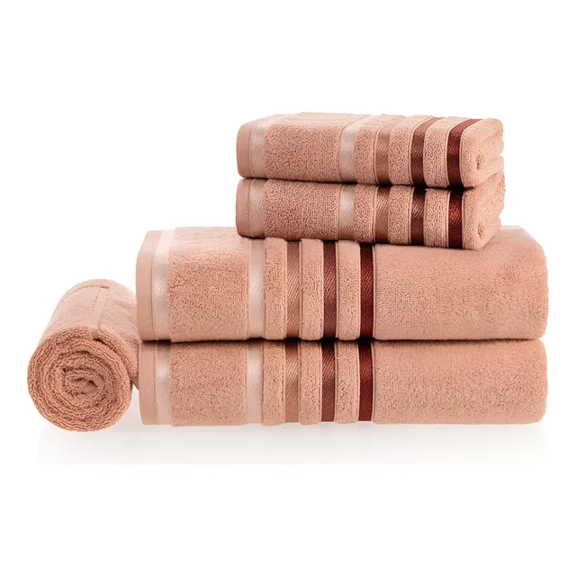 Jogo De Toalhas Banho Lumina 5 Karsten Algodão Penteado Cor Deserto-ferrugem Lumina 5