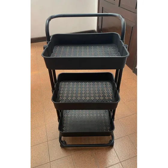 Carrito Auxiliar De 3 Niveles, Metal Y Plástico Como Nuevo