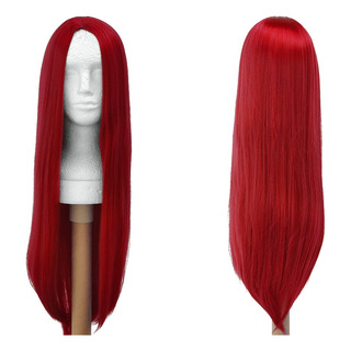 Peruca Vermelha Sem Franja Lisa 75cm Cosplay Sally Halloween Peruca Vermelha Sem Franja Lisa 75cm Cosplay Sally Halloween