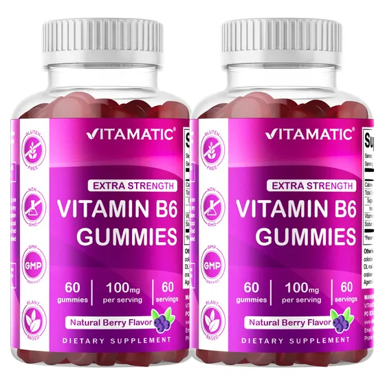 Suplemento Vitamático De Vitamina B6 En Gomitas, 100 Mg, 60