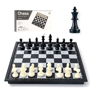 Tablero De Ajedrez Magnético Profesional Plegable Portátil Y Educativo Blanco Y Negro Tablero De Ajedrez Magnético Profesional Plegable Portátil Y Educativo Blanco Y Negro