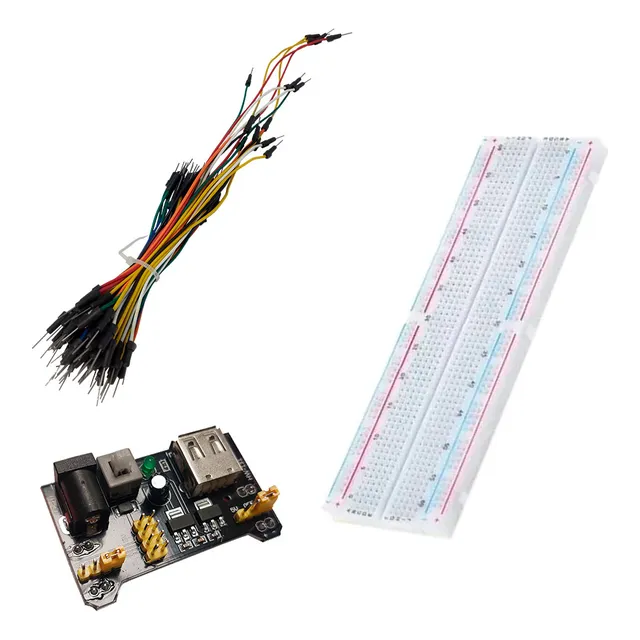Pack Protoboard Mb102 Cables 65u Mini Fuente 5v 3.3v