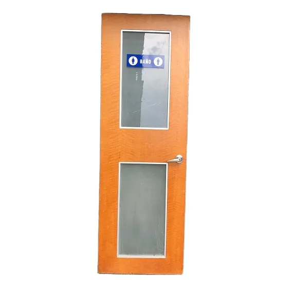 Puerta De Madera Y Vidrio Baño, Incluye Cerradura (usada),