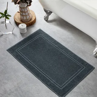 Kit 6 Tapete Toalha Piso Hotel Pousada Banheiro 50x80 Cor Cinza Kit 6 Tapete Toalha Piso Hotel Pousada Banheiro 50x80 Cor Cinza