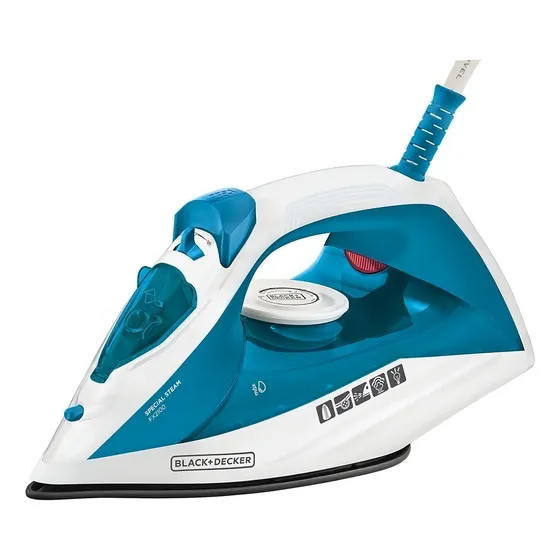 Ferro de Passar Roupa Black Decker Modelo FX2100 com Vaporizador Base Antiaderente 127V Azul