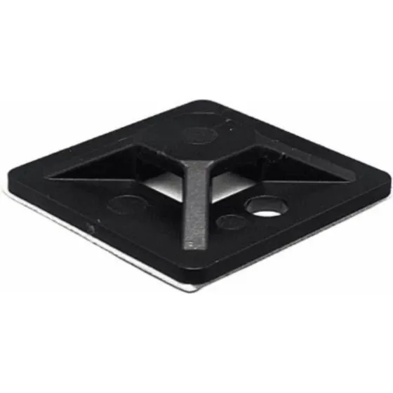 Fixadores Auto Adesivo Cor Preto  28x28mm Kit 100 Pçs