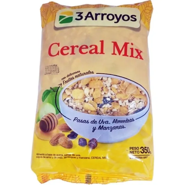 Cereal Mix 3 Arroyos Avena Pasas Uvas Almendra Manzana 350g